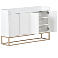 Modern Sideboard Elegant Buffet Cabinet Large Storage Space for Dining Room Entryway White