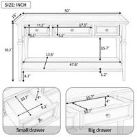 Classic Retro Console Table with 3 Drawers and Open Shelf – Easy Assembly, Espresso Finish