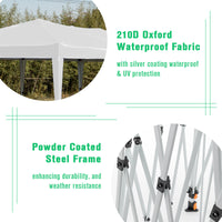 10x20 Waterproof Pop Up Canopy Tent with 6 Sidewalls Adjustable Height Carry Bag Sand Bags Ropes and Stakes for Outdoor Events