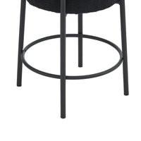 Set of 2 24 Inch Tall Round Upholstered Bar Stools for Kitchen and Coffee Shops Contemporary Design