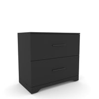 2 Drawer Lateral Filing Cabinet for Home Office Storage Black Metal File Organizer