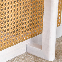 Chinese Style White Solid Wood Imitation Rattan Rectangular Coffee Table Small Living Room Low Table