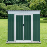 Spacious 6FTx4FT Outdoor Storage Shed With Pent Roof In Green - Perfect For Organizing Garden Equipment And Tools