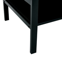 Modern Glass Lift Top Coffee Table with 2-Layer Design for Living Room Black Tempered Glass