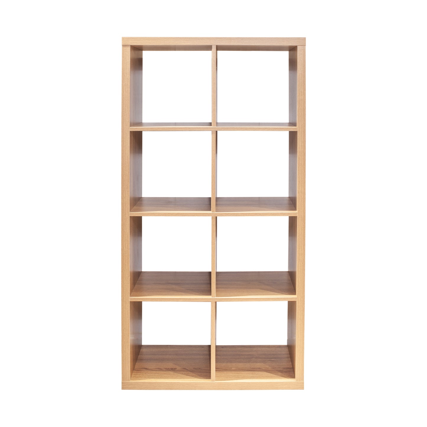 8-Cube Organizer Storage Bookcase with Open Back Shelves for Home Office Walnut Color