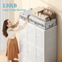 Portable Wardrobe Closet Storage Organizer Clothes Dresser White Bedroom Solution