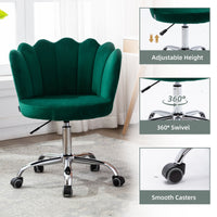 Velvet Home Office Chair with Silver Base