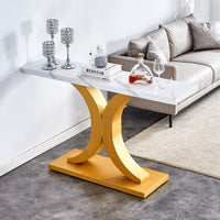 Modern Minimalist Gray Wood Foyer Table MDF Top Stainless Steel Bracket Stylish Entryway Furniture