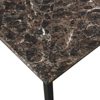 Faux Marble Top Metal Frame Dinette Table for Dining Room Kitchen Modern Design