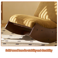 Elegant Upholstered Glider Rocking Chair with Solid Wood Frame for Living Room Nursery and Bedroom Relaxation