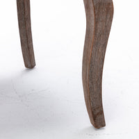 Ultra Side Dining Chair，Thickened fabric chairs with neutrally toned solid wood legs， Bronze nail head，Set of 2，Beige