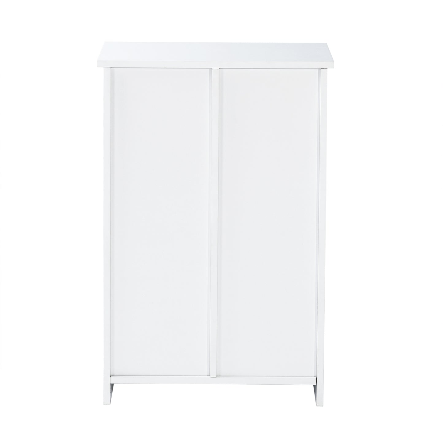 Pure White Wood Floor Storage Organizer Cabinet with 4 Drawers and 1 Door Cabinet 3 Shelves for Home and Office Use