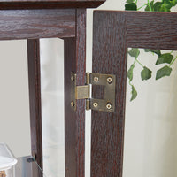 Elegant Cherry Curio Cabinet with Tempered Glass Doors Adjustable Shelves Mirrored Back and Lighted Display for Home Office