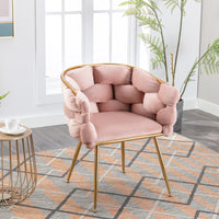 Luxury modern simple leisure velvet single sofa chair bedroom lazy person household dresser stool manicure table back chair pink