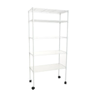 5 Tier Heavy Duty Wire Shelving Unit Adjustable Storage Shelves for Garage Kitchen Office Metal Utility Rack White