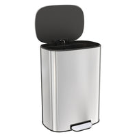 13 Gallon 50L Kitchen Foot Pedal Soft Close Trash Can Stainless Steel Ellipse Bin