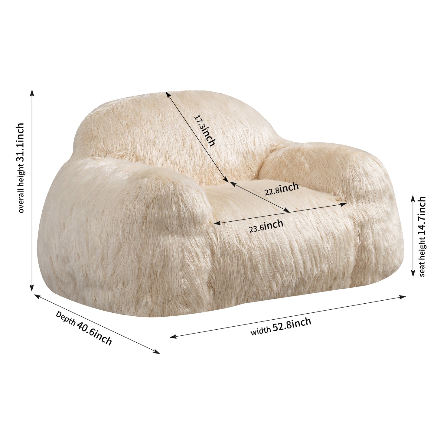 Bean Bag Chair Lazy Sofa Bean Bag Chair Adult, Teen High Density Foam Padded Modern Accent Chair Comfortable Living Room, Bedroom Chair