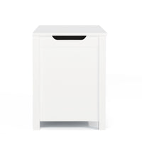Kids Wooden Toy Box Storage with Safety Hinged Lid for Ages 2 and Up White
