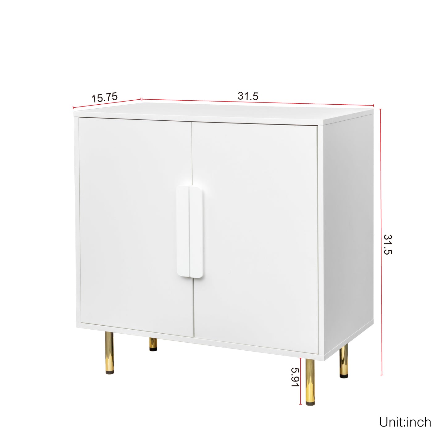 Modern Sideboard Buffet Cabinet with 2 Doors Storage for Living Room Dining Room Entryway White