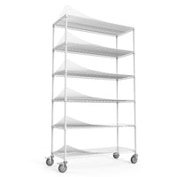 Heavy Duty 6 Tier Wire Shelving Unit 6000 LBS Capacity NSF Adjustable Metal Garage Storage Shelves with Wheels White