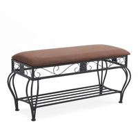 Industrial Entryway Bench with Shoe Rack Upholstered Multipurpose Storage for Small Spaces Rustic Design