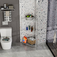 6 Tier Corner Wire Shelf Rack Adjustable Metal Heavy Duty Free Standing Storage Display for Bathroom Living Room Kitchen White
