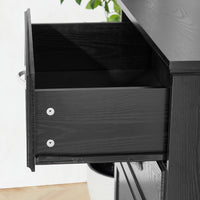 Modern 5 Tier Chest of Drawers with Metal Pulls for Bedroom Living Room Organizer Black 25.2L x 15.8W x 43.5H