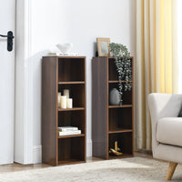 8-Tier Slim Media Tower Rack Adjustable Shelves Tall Bookcase Storage Cabinet for Home Office Display