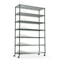 7 Tier Heavy Duty Wire Shelving Unit 2450 LBS Capacity Adjustable Metal Storage Shelves with Wheels for Garage Organization