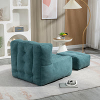 Memory Foam Bean Bag Chair with Ottoman for Adults and Kids, Soft Modern Sofa for Living Room and Bedroom