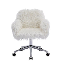 Modern Faux Fur Home Office Chair, Fluffy Chair For Girls, Makeup Vanity Chair