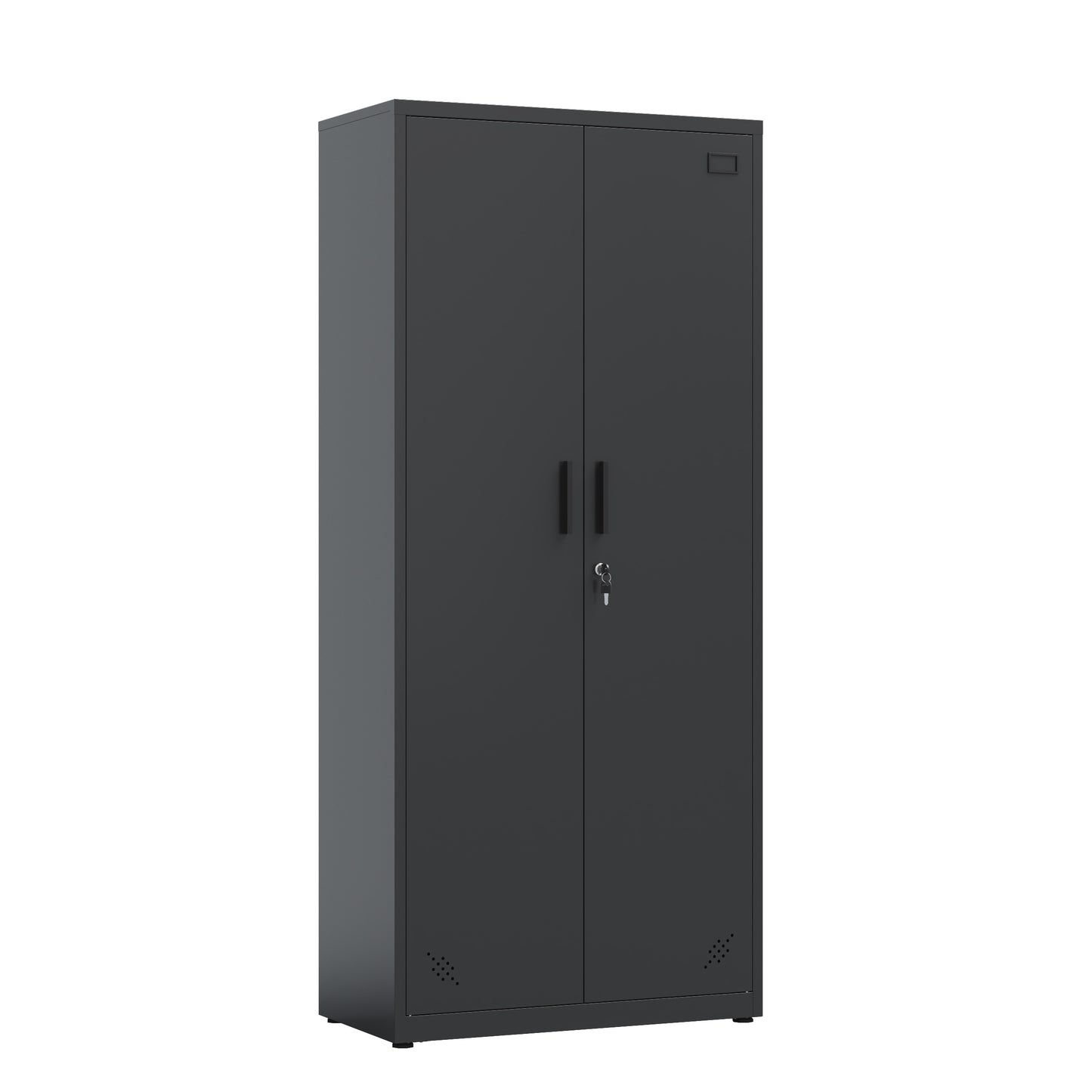 High Storage Cabinet with 2 Doors and 4 Partitions for Organized Home Office Storage Spaces