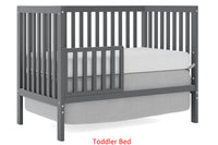 5-In-1 Convertible Crib Toddler Bed Fits Standard Full-Size Mattress Easy Assembly Storm Grey 53x29x9 Inches