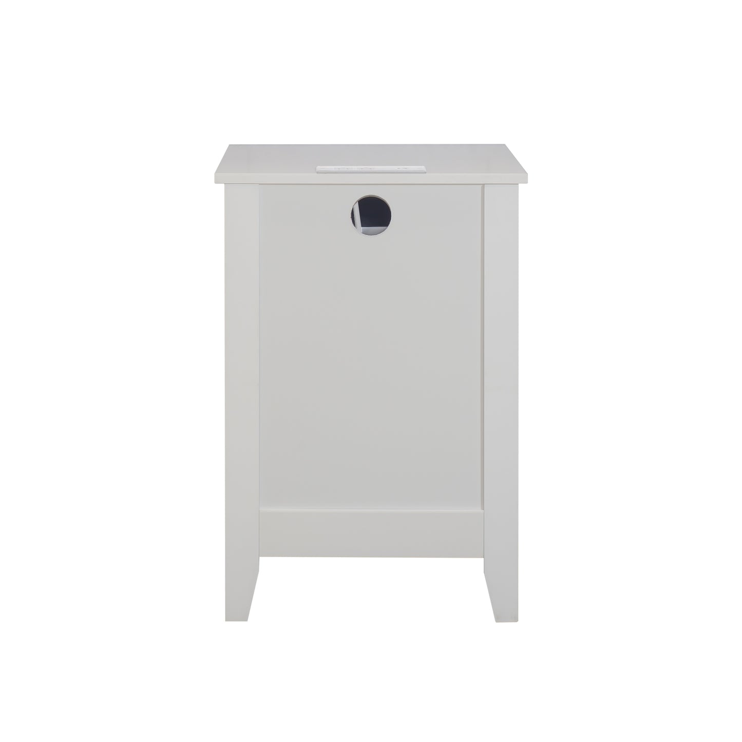 White 3 Drawer Nightstand with Charging Station USB Ports Power Outlets Modern Wooden Bedside Table for Bedrooms