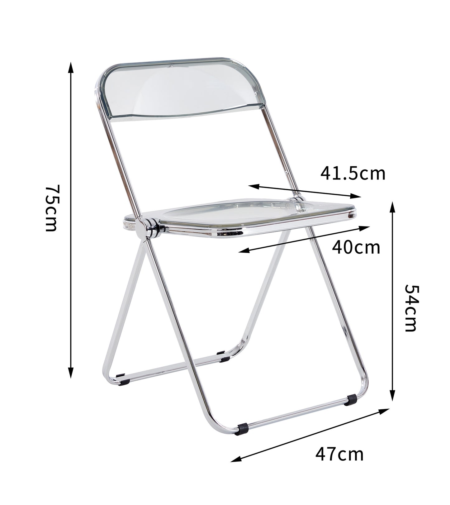 Clear Transparent Folding Chair for Office Meeting Room PC Living Room Coffee Seat