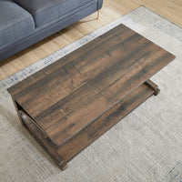 Unique 48-Inch Solid Wood Modern Coffee Table With Storage - Special Shape Center Table For Living Room, Kitchen, And Apartment Dining