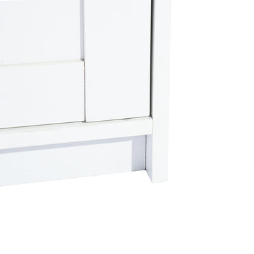 Pure White Wood Floor Storage Organizer Cabinet with 4 Drawers and 1 Door Cabinet 3 Shelves for Home and Office Use