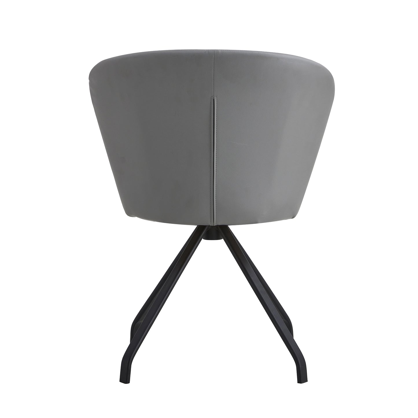 Gray 360 degree  Swivel Makeup Chair PU Vanity Chair Upholstered with Black Metal Legs for Home Office Dining Room Bedroom