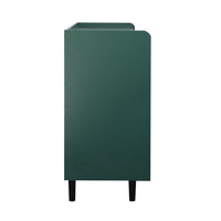 Modern 55 Coffee Bar Storage Cabinet with 2 Drawers and Glass Doors for Kitchen and Living Room Green