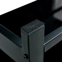 Modern Glass Lift Top Coffee Table with 2-Layer Design for Living Room Black Tempered Glass