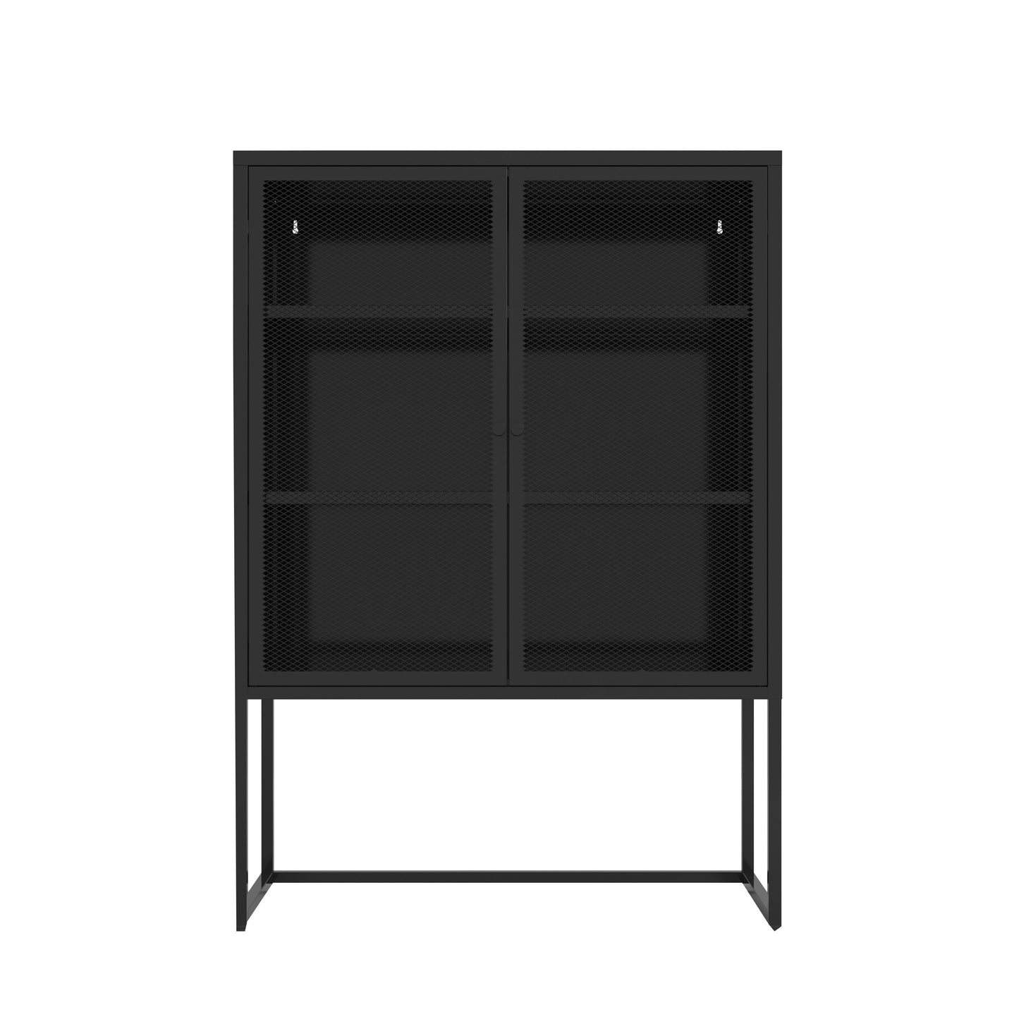 Black Storage Cabinet with Doors Modern Accent Cabinet Free Standing Buffet Sideboard for Bedroom Kitchen Home Office