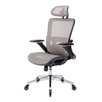 Ergonomic High Back Mesh Office Chair with Adjustable Headrest, Flip-Up Arms, Lumbar Support, Tilt Lock, Chrome Legs