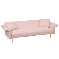 70.1 "futon sofa bed, convertible double sofa bed with folding armrests for living rooms and small Spaces