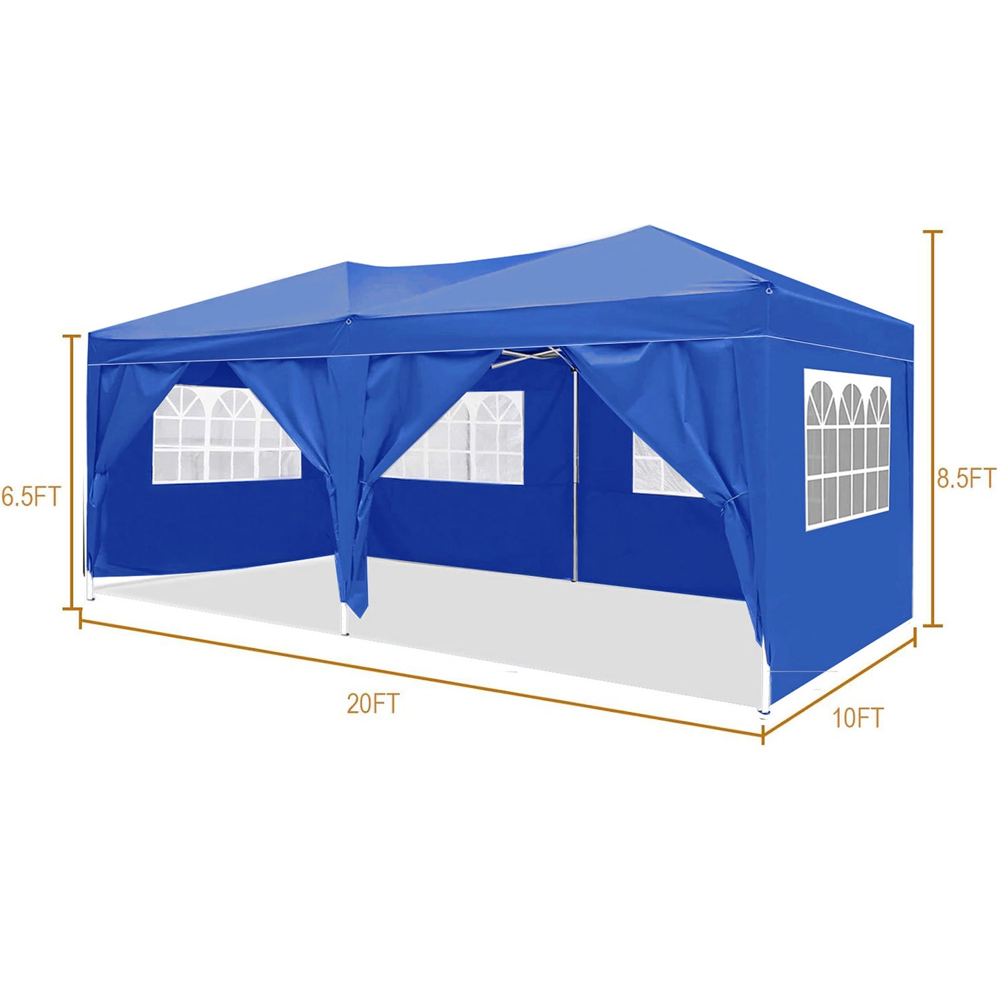 10x20 Pop Up Canopy with 6 Removable Sidewalls Portable Outdoor Shelter for Events Beach Weddings Camping UPF 50+