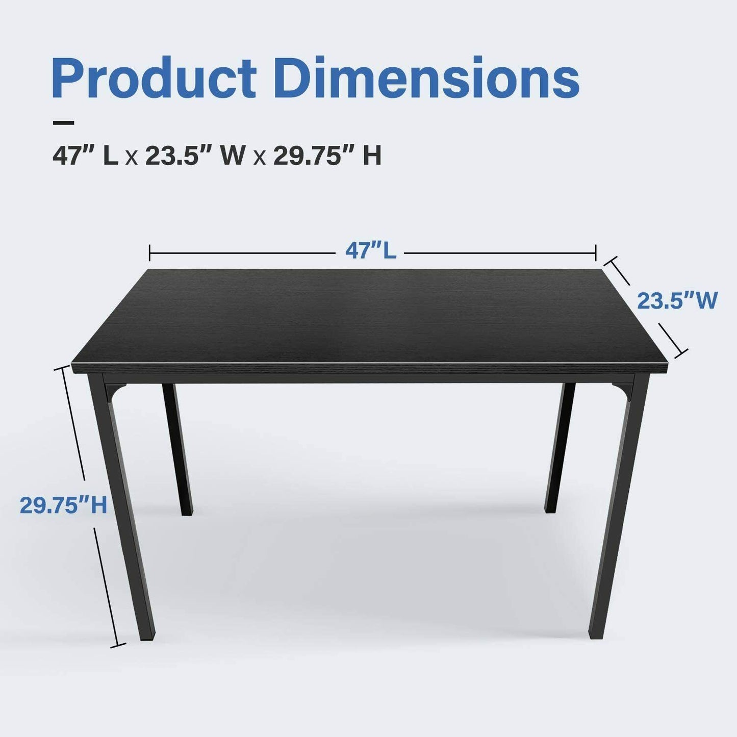 Modern Simple Style Home Office Computer Desk for Working Studying Writing or Gaming Black