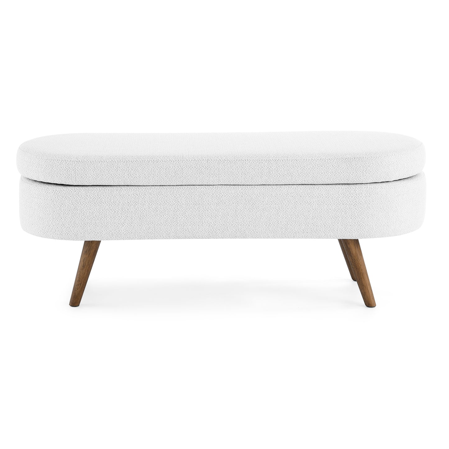 Ottoman Storage Bench with Rubber Wood Legs White 43.5x16x16 Stylish Furniture for Living Room Entryway Bedroom