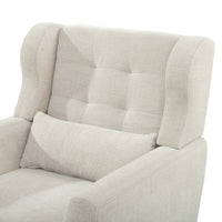 Modern Accent Chair Upholstered Foam Filled Comfy Reading Chair Mid Century Chenille Fabric Lounge Armchair for Living Room Bedroom Beige