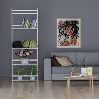 5 Tier White Ladder Shelf Modern Open Bookcase for Bedroom Living Room Office Storage Display