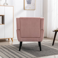 Modern Soft Velvet Ergonomic Accent Chair for Living Room Bedroom Indoor Use with Black Legs