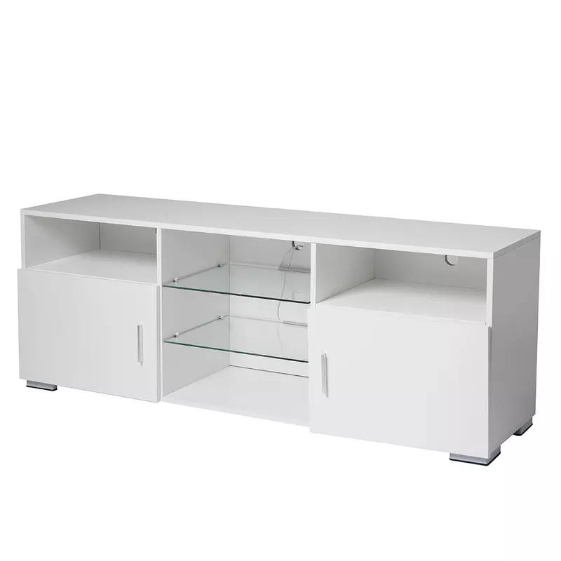 Modern TV Stand for 32-60 inch TV with Drawer and LED Lights Entertainment Center for Living Room Game Room Bedroom